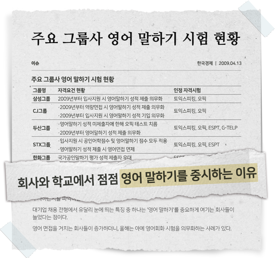 그룹사 영어 시험